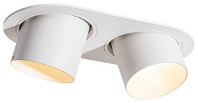 Okrúhle zapustené bodové svetlo biele GU10 70 mm výkyvné 2-svetlo - Installa