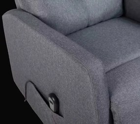 LuxuryForm DESIGN Elektricky polohovateľné televízne kreslo SEMIR - šedé