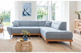 Svetlomodrá rozkladacia rohová pohovka Miuform Dazzling Daisy L, pravý roh