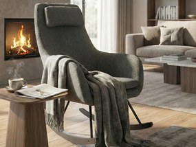 Hojdacie kreslo Galileo, stredne šedá tkanina