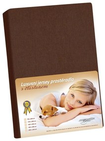 Bellatex Jersey prestieradlo s elastanom hnedá, 180 x 200 cm