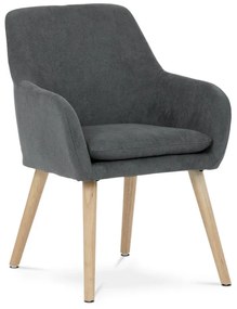 Jídelní židle, potah šedá látka, nohy masiv kaučukovník