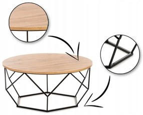 Konferenčný stolík DIAMOND 40x90 cm čierna/hnedá