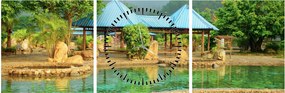 Obraz - Shanghai hotel park (s hodinami) (90x30 cm)