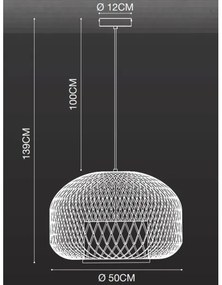 Nordlux - Luster na lanku HISOKA 1xE27/40W/230V čierna/bambus