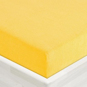 Detské froté napínacie prestieradlo do postieľky FR-003 Žlté 60 x 120 x 10 cm - do postieľky