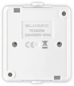 Elhard Vonkajšie zvončekové tlačidlo na omietku Tew, IP44, biele TE1002W