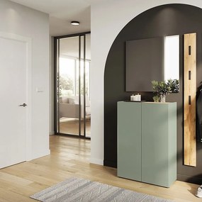 Svetlozelená predsieňová zostava v dekore duba 104x200x33 cm Alviano – Germania