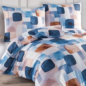 Saténové posteľné obliečky Echo s akvarelovým vzorom - Bedtex Exclusive - 100% bavlna - 70 x 90 cm + 140 x 200 cm