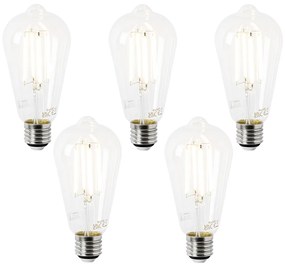 Sada 5 LED žiaroviek E27 ST64 číre 2,2 W 470 lm 2700 K