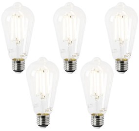 Sada 5 LED žiaroviek E27 ST64 čírych 2,2W 470 lm 2700K