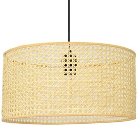Luster na lanku ALBA 1xE27/15W/230V pr. 40 cm ratan/čierna