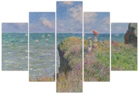 Obraz - Claude Monet, Cliff Walk at Pourville, reprodukcia (150x105 cm)