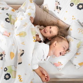 Goldea detské bavlnené obliečky - život na farme 140 x 200 a 70 x 90 cm