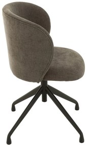 Šedá zamatová jedálenská točiaca stolička Chair Turn Grey - 56*48*77cm