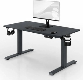 Elektrický stôl s nastavením výšky ergonomický antracitový,1200x600 mm: ARIA