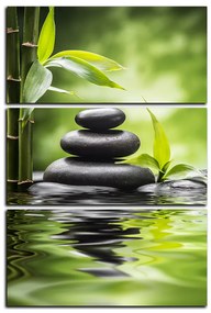 Obraz na plátne - Zen kamene a bambus - obdĺžnik 7193B (90x60 cm  )