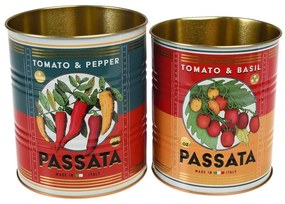 Dekoratívne cínové úložné boxy v súprave 2 ks ø 11x13 cm Passata – Rex London