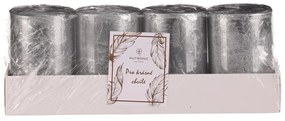 Súprava adventných sviečok strieborná, 4 ks, parafín, 8 cm