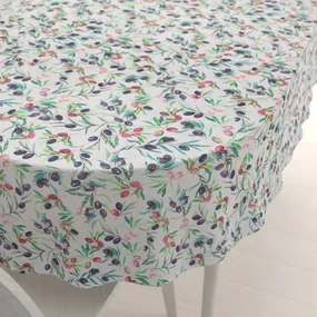 Biante Dekoračný oválny obrus Leona LN-145 Olivy na režnom 130x160 cm