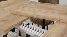 Mazzoni EXPANSO Dub Artisan / čierne nohy - OVÁLNY ROZKLADACÍ STÔL 160-360 cm PRE 16-18 OSÔB