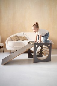 Obojstranná doska k multifunkčnej kocke - rebrík, šedá