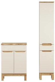 Koupelnová sestava Bali Nature s deskou a skříňkami 60 cm kašmírová/dub wotan