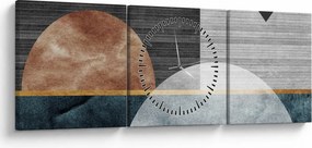 Obraz - Tvary a textúry (s hodinami) (90x30 cm)