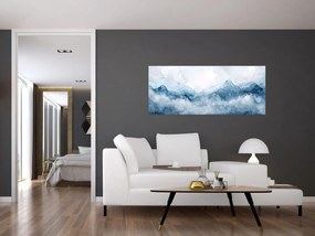 Obraz - Mraky a vlny, akvarel (120x50 cm)