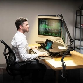 LED Stmievateľná stolná lampa s klipom LED/10W/5V 3000/4000/6000K čierna