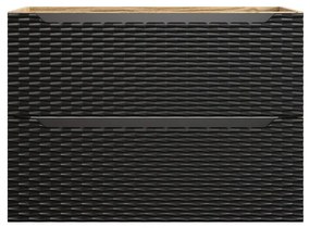Závěsná skříňka Ocean s umyvadlem 120 cm černá/dub olejovaný