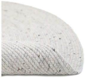 Biely ručne vyrobený koberec zo zmesi vlny a bavlny Nattiot Neethu, ø 140 cm