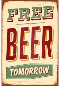 Ceduľa Free Beer Tomorrow