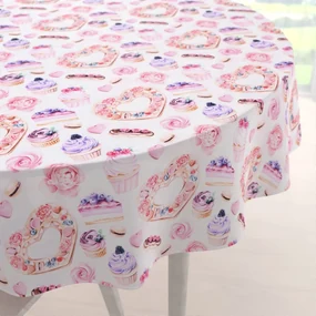 Biante Dekoračný okrúhly obrus PML-037 Ružová cukráreň Ø 100 cm