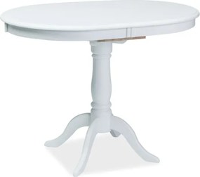 Jedálenský rozkladací stôl Dello z masívu 100/129 cm biely