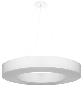 Závesné svietidlo Saturno Slim, 1x biele textilné tienidlo, (biely plast), (fi 70 cm)