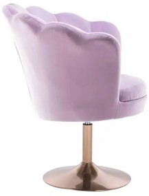 LuxuryForm DESIGN Kreslo FREY VELUR na zlatom tanieri - levanduľa