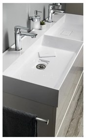 Biele dvojumývadlo z liateho mramoru 119x44 cm Godiva – Sapho