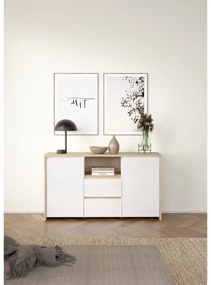 Biela/v prírodnej farbe komoda v dekore duba 149x84x48 cm Next – Tvilum
