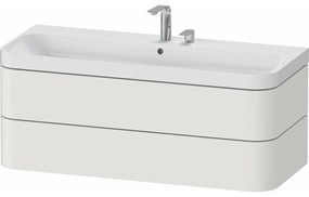 DURAVIT Happy D.2 Plus c-shaped závesná skrinka s nábytkovým umývadlom s dvomi otvormi, 2 zásuvky, 1175 x 490 x 480 mm, nordická biela matná lakovaná, HP4349E39390000
