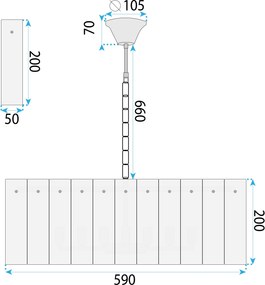 Toolight Toolight, sklenené závesné svietidlo 60cm, 8xE14, APP1779-CP, zlatá, OSW-03629