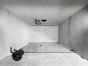 Mexen Lunar-B, L Otočné pravé sprchové dvere 130 cm, 8mm číre sklo, brúsený grafit profil, 832SL-130-050-66-00-P