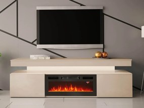 TV stolík/skrinka s krbom Lestirola Bis EF 2D 190, Farba: púštny piesok