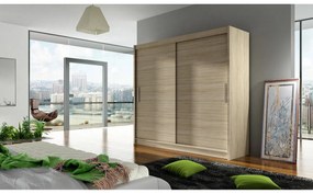 Skriňa London I 180, Farby: sonoma, Osvetlenie: osvetlenie LED RGB - farebné