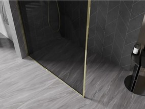 Mexen, Mexen Kioto-XF sprchová stena s rámom 90 x 202 cm, grafit 10 mm, zlatá - 800-090-104-50-40-X