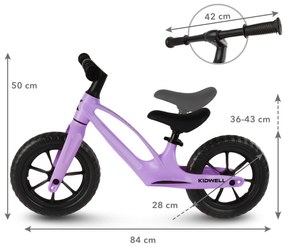 Balančný bicykel Kidwell Vito Balance, fialový, s horčíkovým rámom
