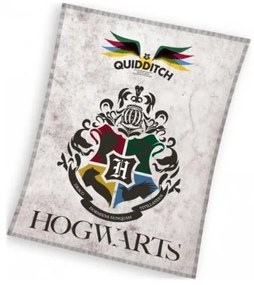 CARBOTEX - Fleecová deka Harry Potter - Hogwarts - erb čarodejnícke školy v Bradaviciach / 130 x 170 cm