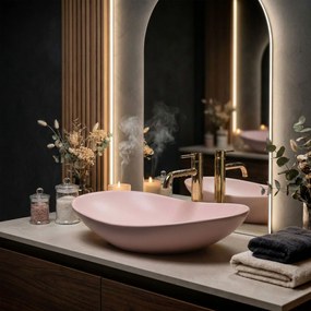 Rea Royal, umývadlo na dosku 615x355x155 mm, ružová matná, REA-U6374