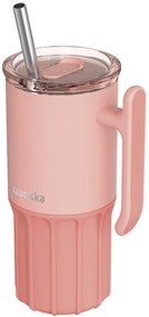 Nerezový termohrnček so slamkou Umi Peachy Pink 720 ml