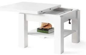 Rozkladací konferenčný/jedálenský stôl so zvíhacou doskou CALEB biela